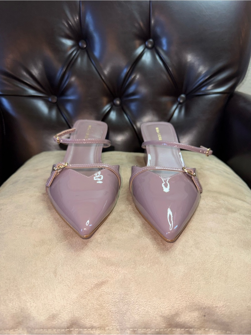 MARC FISHER MAUVE LOW BLOCK HEEL SLING-BACK-Size 11 - Picture 3 of 11